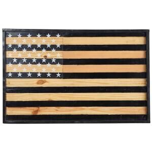 American Wood Flag Wall Decor 36" x 24" Nearly Natural Rustic Hand Painted